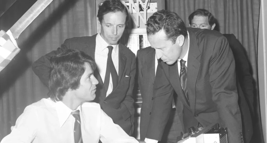 1974 - Baudouin, King of the Belgians, during a visit of CERN